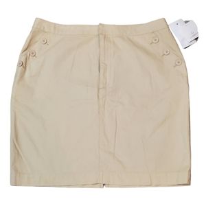 Liz Claiborne Womens Beige Button Pockets Mini Skirt Size 16